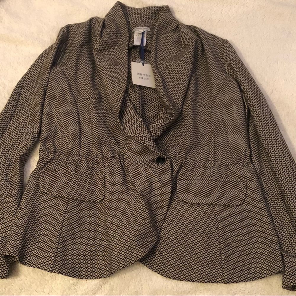 Echappees Belles woven print jacket. New.